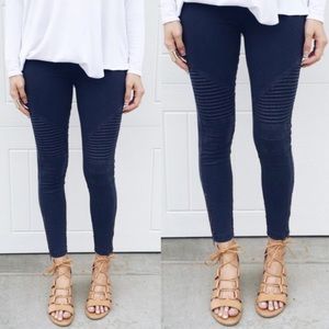 New Mix LA Navy Stretchy Moto / Biker leggings